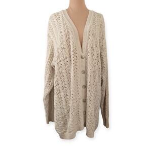 Women's oversized linen blend knitted cardigan ~ Liz Claiborne Collection